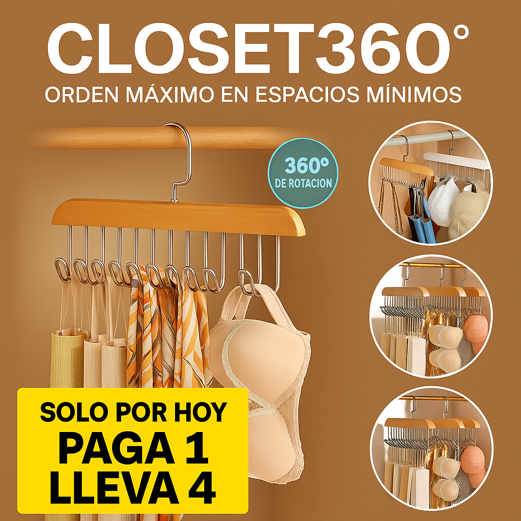 OFERTA 4X1 CLOSET360® ESPACIO MÁXIMO, EN ESPACIOS MINIMOS