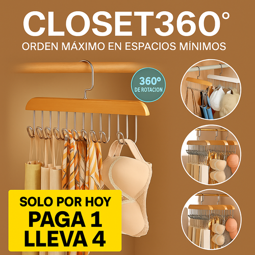 OFERTA 4X1 CLOSET360® ESPACIO MÁXIMO, EN ESPACIOS MINIMOS